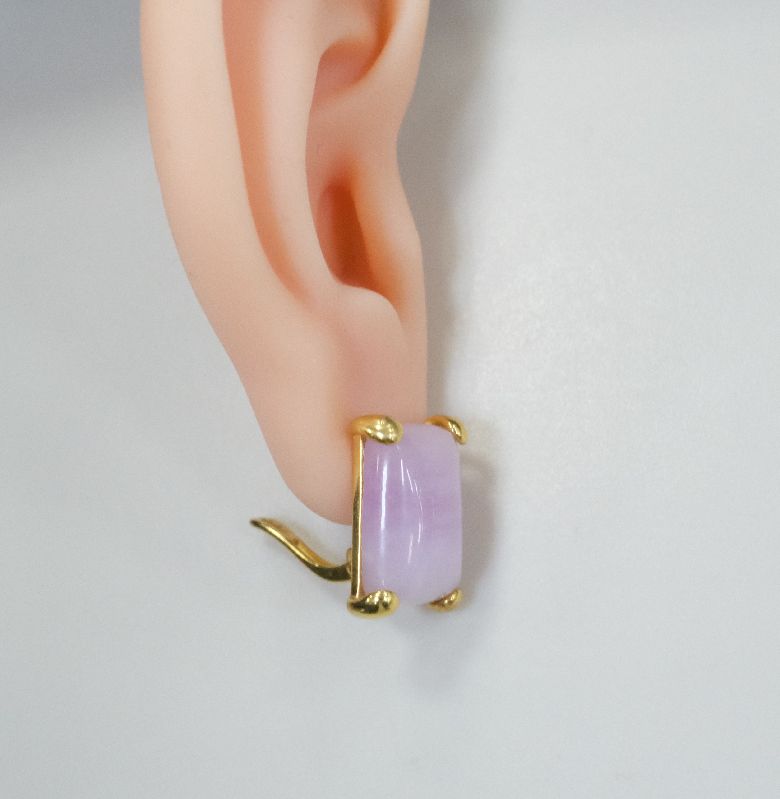Серебряные серьги с кунцитами